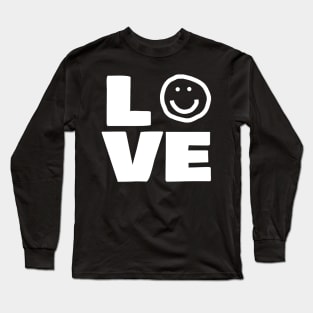 Love Smiley Face Typography Long Sleeve T-Shirt